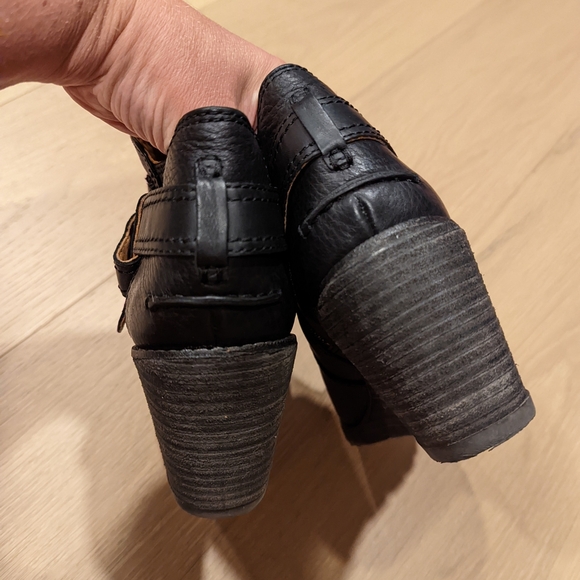 Black Leather Wedge Ankle Boots Sperry Gold Cup - Picture 3 of 10